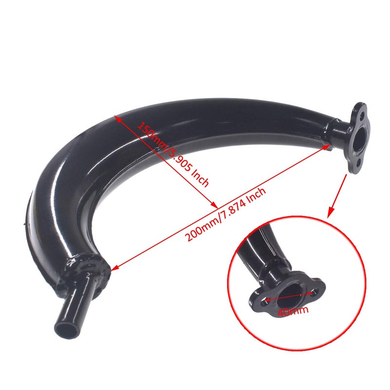 HGC 40mm Half Moon Silencer Muffler Exhaust Black For 49cc 60cc 66cc 80cc 2-Stroke Engine Motor Motorized Bicycle Bike - Image 2